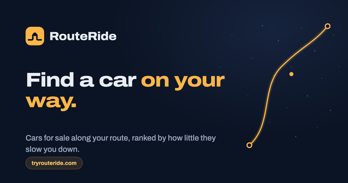 I am building a tool that finds cars for sale along your road trip route